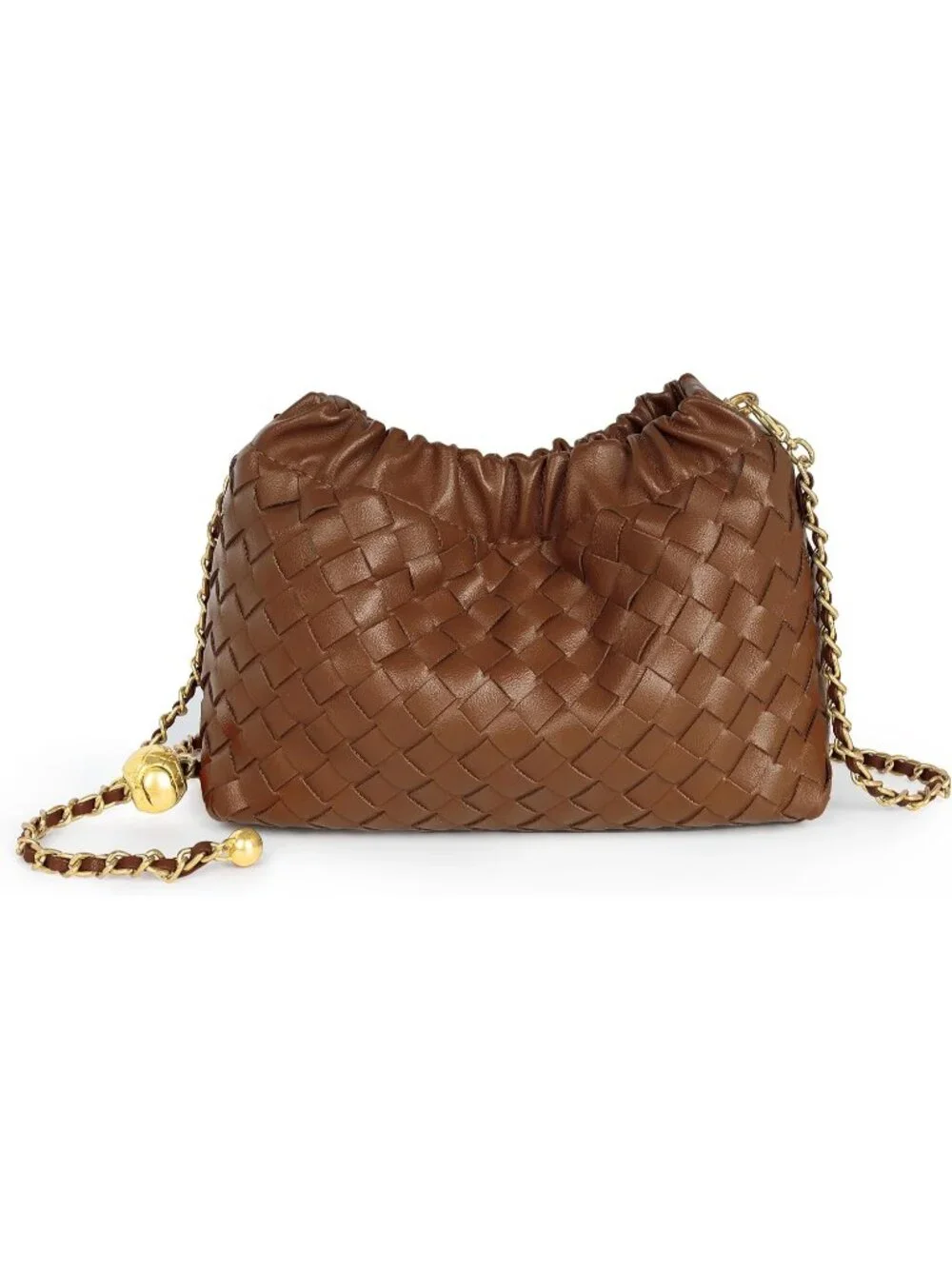 👜 Women's Brown Faux Leather Crossbody Bag Trendy Dumpling Evening Purse